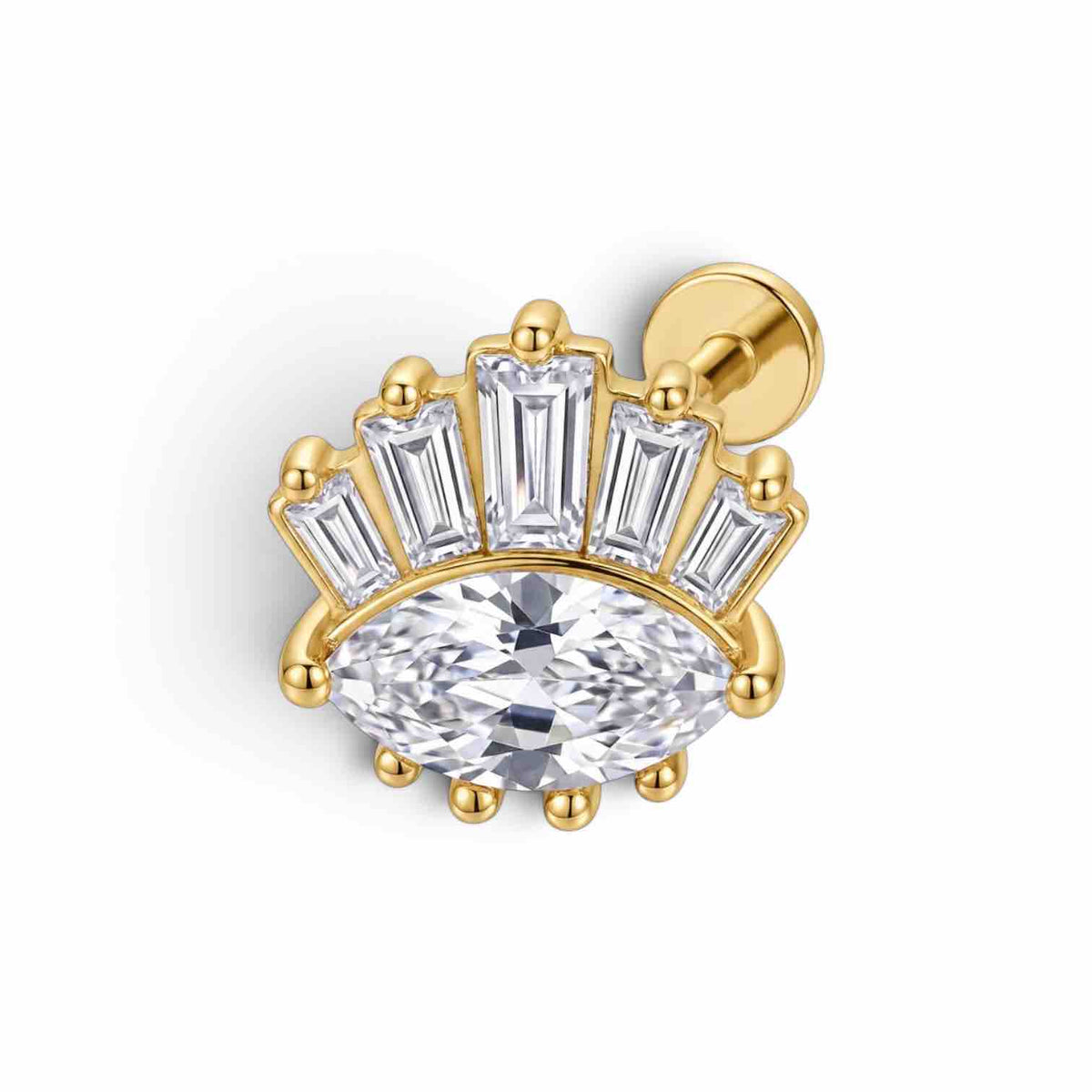Eye Shape Surgical Steel Stud – Lobe & Conch